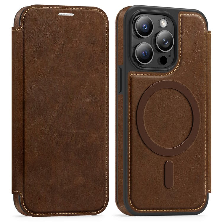 For iPhone 13 Pro Case Compatible with MagSafe RFID Blocking Card Holder Leather Phone Cover - TechGearPal