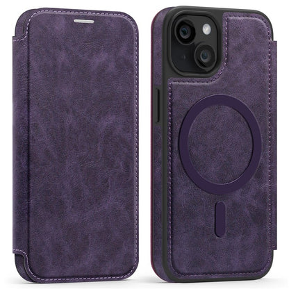 For iPhone 13 Case Compatible with MagSafe RFID Blocking Card Holder Leather Phone Cover - TechGearPal