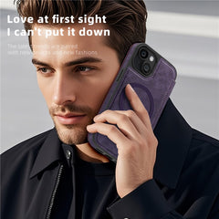 For iPhone 13 Case Compatible with MagSafe RFID Blocking Card Holder Leather Phone Cover - TechGearPal