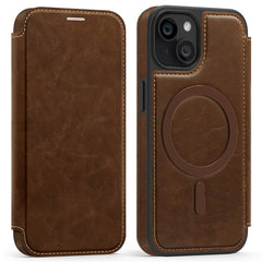 For iPhone 13 Case Compatible with MagSafe RFID Blocking Card Holder Leather Phone Cover - TechGearPal