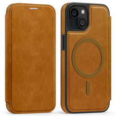 For iPhone 13 Case Compatible with MagSafe RFID Blocking Card Holder Leather Phone Cover - TechGearPal