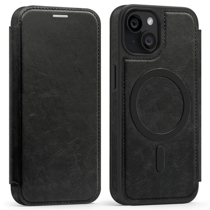 For iPhone 13 Case Compatible with MagSafe RFID Blocking Card Holder Leather Phone Cover - TechGearPal