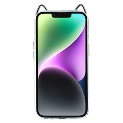 For iPhone 14 Case Cat Ear Design TPU + Acrylic Clear Phone Back Cover - TechGearPal
