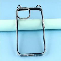 For iPhone 13 Case Cat Ear Design TPU + Acrylic Clear Phone Back Cover - TechGearPal