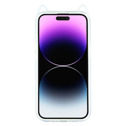 For iPhone 14 Pro Case Cat Ear Design TPU + Acrylic Clear Phone Back Cover - TechGearPal