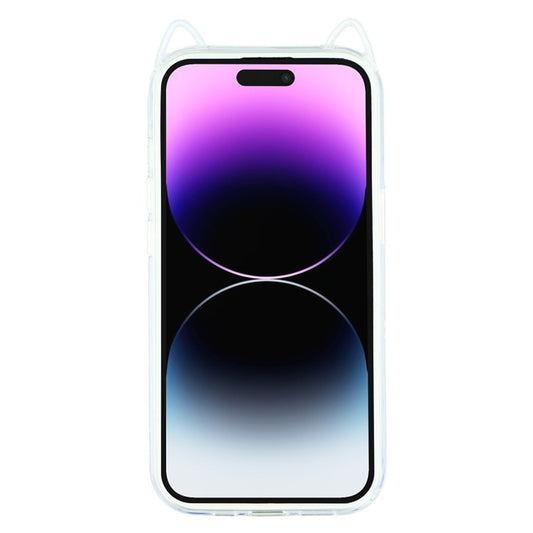For iPhone 14 Pro Case Cat Ear Design TPU + Acrylic Clear Phone Back Cover - TechGearPal