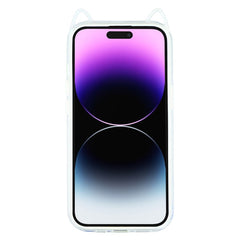 For iPhone 14 Pro Case Cat Ear Design TPU + Acrylic Clear Phone Back Cover - TechGearPal
