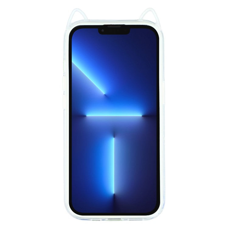 For iPhone 13 Pro Case Cat Ear Design TPU + Acrylic Clear Phone Back Cover - TechGearPal