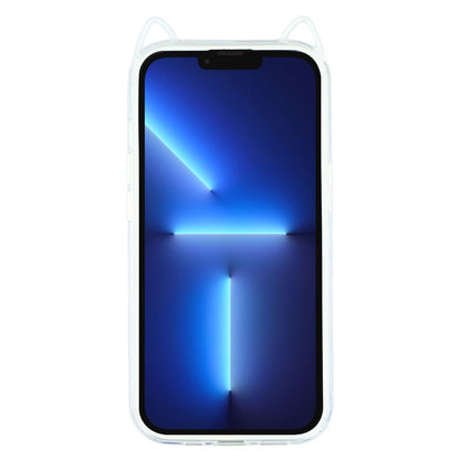 For iPhone 13 Pro Case Cat Ear Design TPU + Acrylic Clear Phone Back Cover - TechGearPal