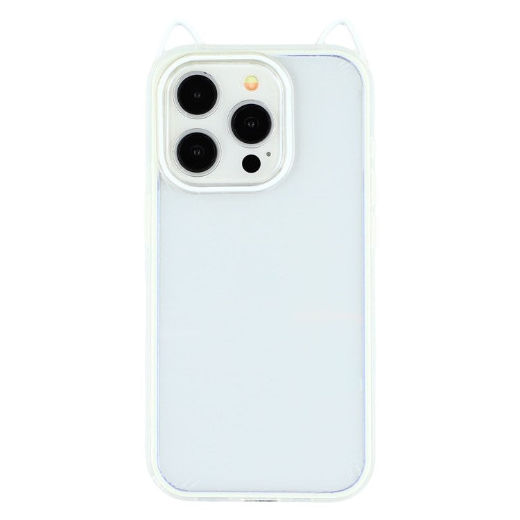 For iPhone 13 Pro Case Cat Ear Design TPU + Acrylic Clear Phone Back Cover - TechGearPal