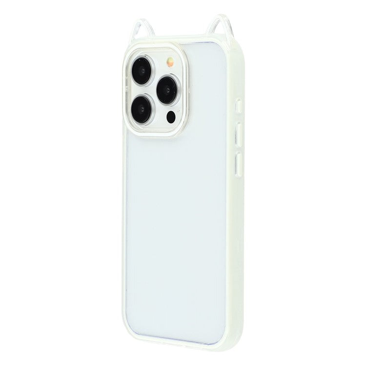 For iPhone 13 Pro Case Cat Ear Design TPU + Acrylic Clear Phone Back Cover - TechGearPal