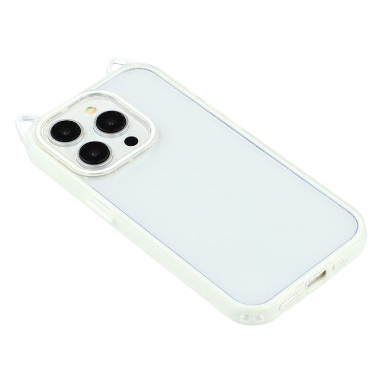 For iPhone 13 Pro Case Cat Ear Design TPU + Acrylic Clear Phone Back Cover - TechGearPal