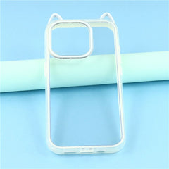 For iPhone 13 Pro Case Cat Ear Design TPU + Acrylic Clear Phone Back Cover - TechGearPal