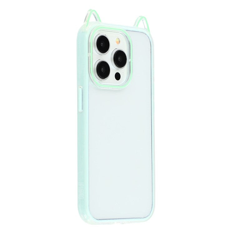 For iPhone 13 Pro Case Cat Ear Design TPU + Acrylic Clear Phone Back Cover - TechGearPal