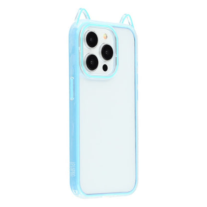 For iPhone 13 Pro Case Cat Ear Design TPU + Acrylic Clear Phone Back Cover - TechGearPal