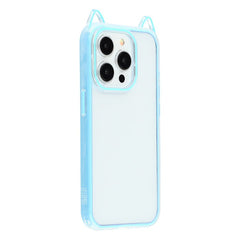 For iPhone 13 Pro Case Cat Ear Design TPU + Acrylic Clear Phone Back Cover - TechGearPal