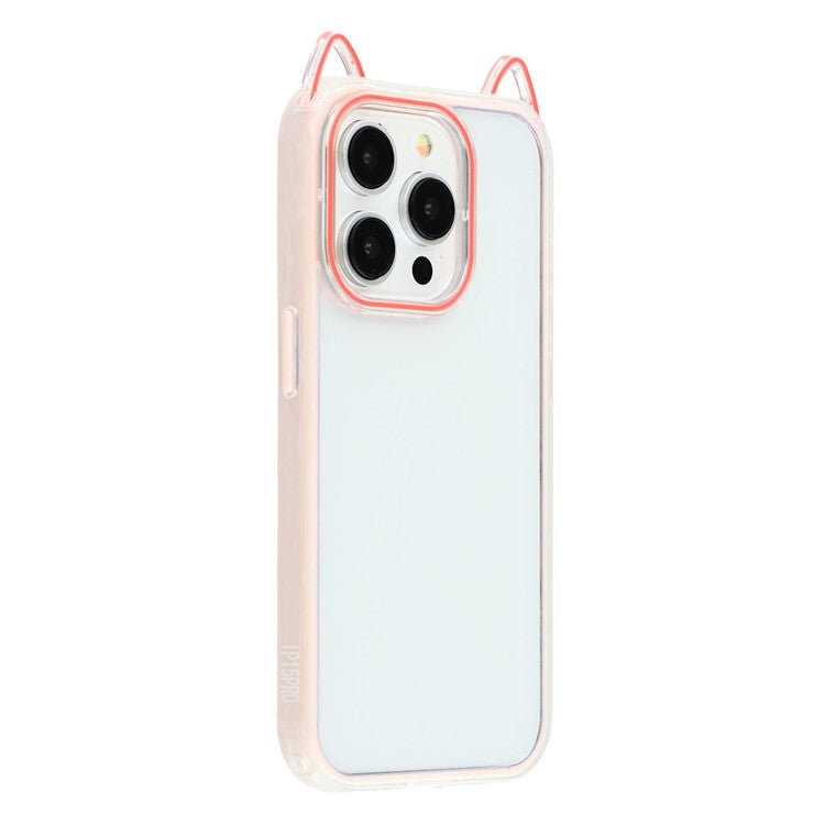 For iPhone 13 Pro Case Cat Ear Design TPU + Acrylic Clear Phone Back Cover - TechGearPal