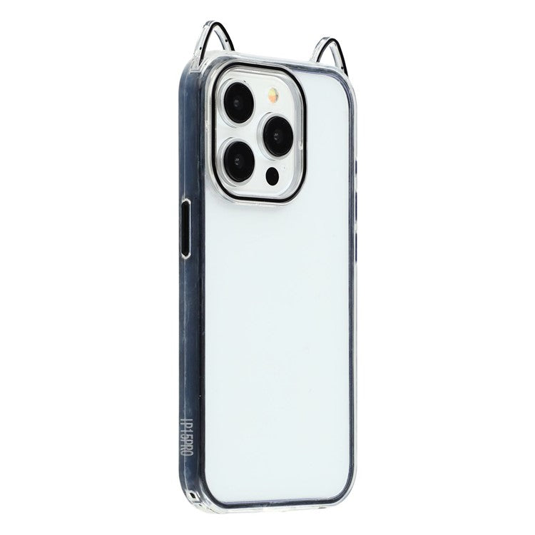 For iPhone 13 Pro Case Cat Ear Design TPU + Acrylic Clear Phone Back Cover - TechGearPal