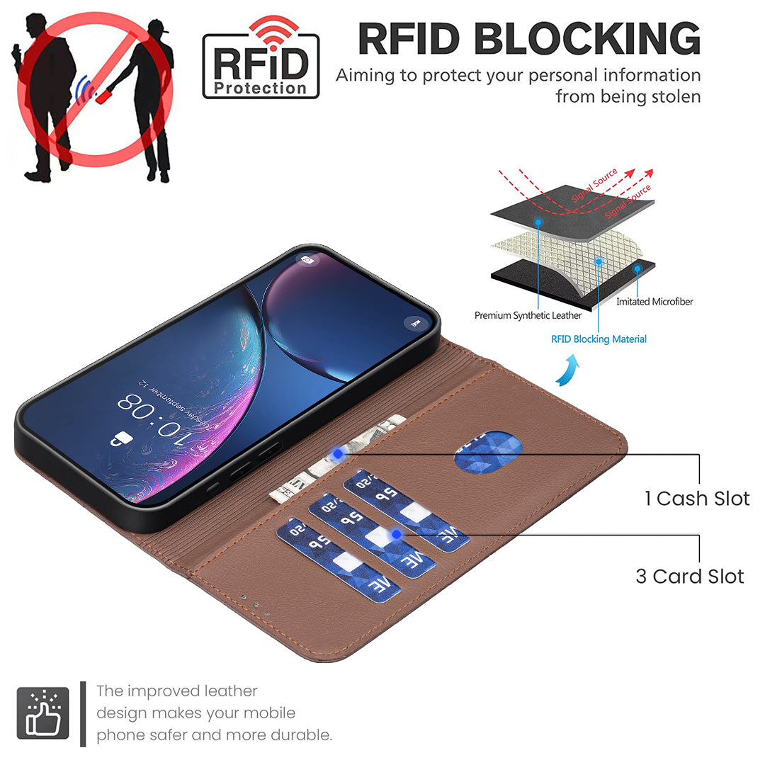 For iPhone 15 Pro Max Case BINFEN COLOR BF35 Geometry Imprinted Leather Phone Cover RFID Blocking Wallet Stand - TechGearPal