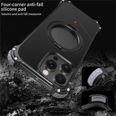 For iPhone 13 Pro Max Case PC + Metal Boardless Phone Back Cover with Kickstand - TechGearPal