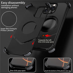 For iPhone 13 Pro Max Case PC + Metal Boardless Phone Back Cover with Kickstand - TechGearPal