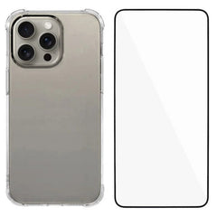 For iPhone 14 Pro TPU Case WANLONFENG WL3 Series 1.5mm Phone Cover (Big Lens Hole) with Tempered Glass - TechGearPal