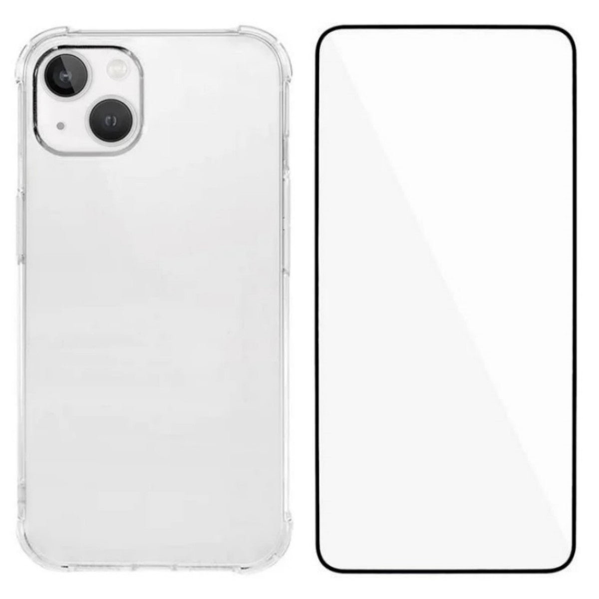 For iPhone 14 TPU Case WANLONFENG WL3 Series 1.5mm Phone Cover (Big Lens Hole) with Tempered Glass - TechGearPal