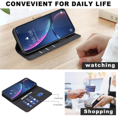 For iPhone 15 Pro Max Leather Case BINFEN COLOR BF36 Floral Pattern Phone Cover RFID Blocking Wallet Stand - TechGearPal