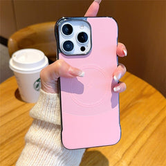 For iPhone 15 Pro Max Case Compatible with MagSafe Borderless PC + PU Leather Phone Back Cover - TechGearPal
