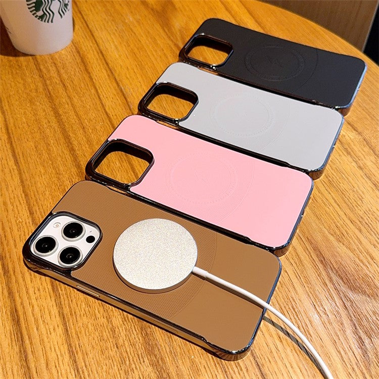 For iPhone 15 Pro Max Case Compatible with MagSafe Borderless PC + PU Leather Phone Back Cover - TechGearPal