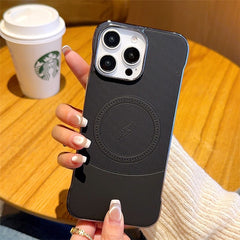 For iPhone 15 Pro Max Case Compatible with MagSafe Borderless PC + PU Leather Phone Back Cover - TechGearPal
