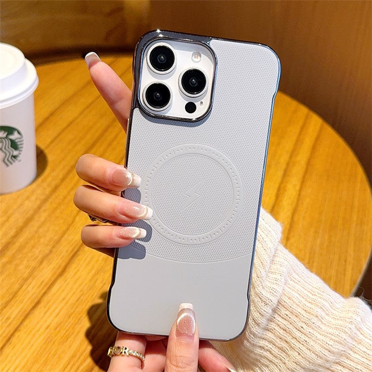 For iPhone 15 Pro Max Case Compatible with MagSafe Borderless PC + PU Leather Phone Back Cover - TechGearPal