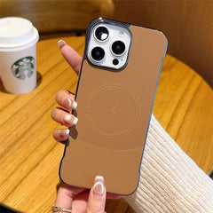 For iPhone 15 Pro Max Case Compatible with MagSafe Borderless PC + PU Leather Phone Back Cover - TechGearPal