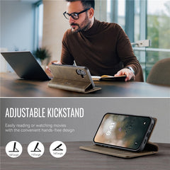 CASEME 033 Series For iPhone 16 Case RFID Blocking Wallet Stand Calf Texture Leather Phone Cover - TechGearPal