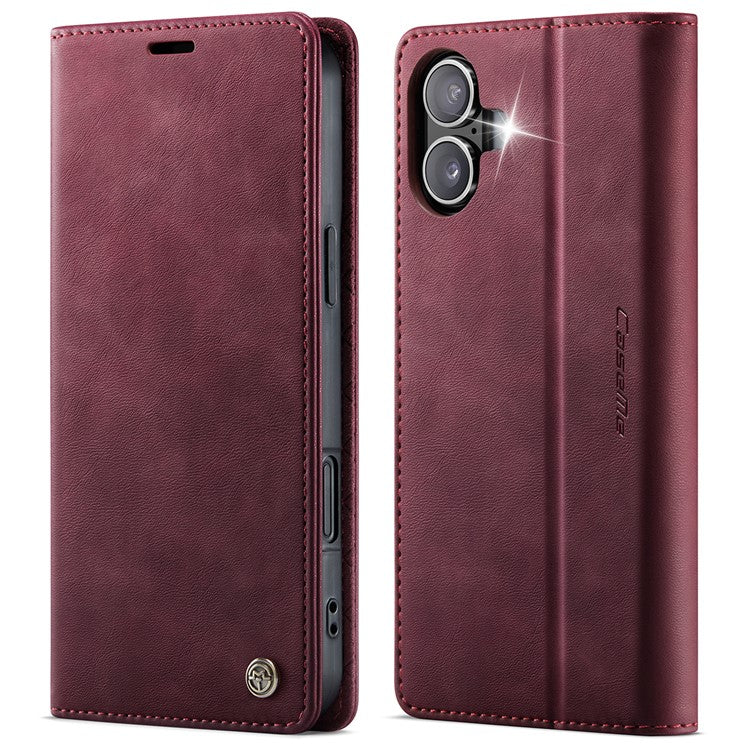 CASEME 033 Series For iPhone 16 Case RFID Blocking Wallet Stand Calf Texture Leather Phone Cover - TechGearPal