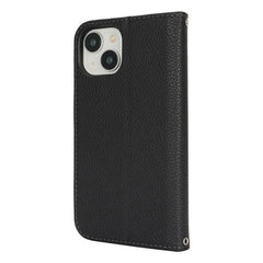 Stand Case for iPhone 14 / 13 Litchi Texture Leather Flip Phone Cover with Strap  /  Wallet - TechGearPal