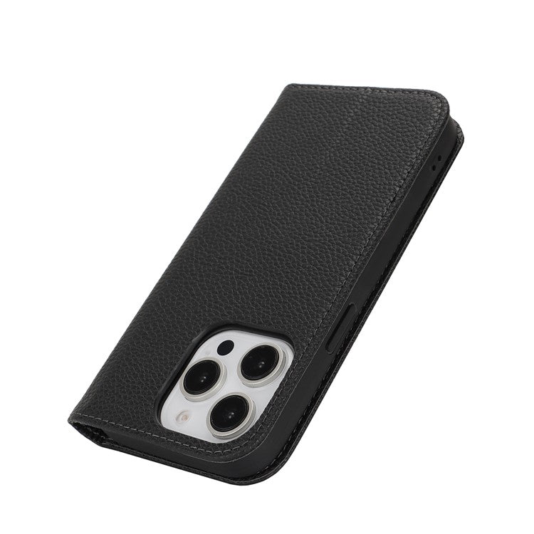 Stand Case for iPhone 13 Pro Max / 12 Pro Max Litchi Texture Leather Flip Phone Cover with Strap  /  Wallet - TechGearPal