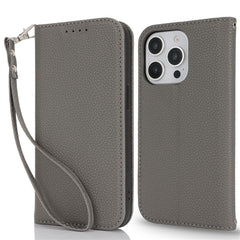 Stand Case for iPhone 13 Pro Max / 12 Pro Max Litchi Texture Leather Flip Phone Cover with Strap  /  Wallet - TechGearPal