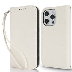 Stand Case for iPhone 13 Pro Max / 12 Pro Max Litchi Texture Leather Flip Phone Cover with Strap  /  Wallet - TechGearPal