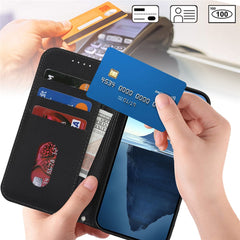 Stand Case for iPhone 16 Plus Litchi Texture Leather Flip Phone Cover with Strap  /  Wallet