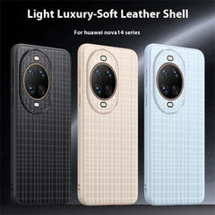 For Huawei nova 14 Ultra 5G Case Plaid Texture PU Leather + TPU Protective Phone Cover
