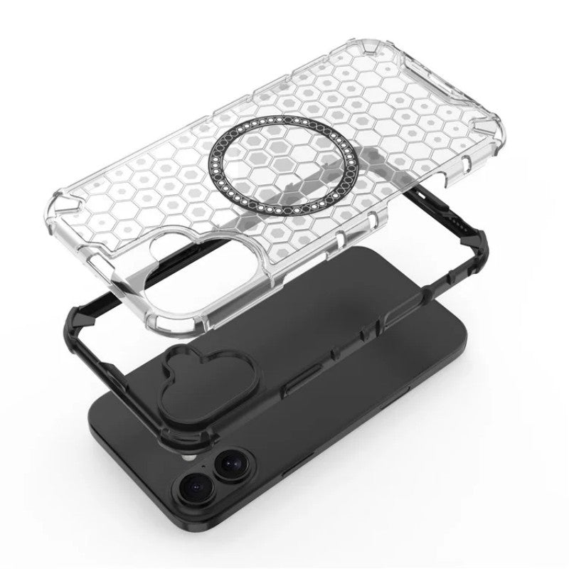 For iPhone 16 Phone Case Compatible with MagSafe WANLONFENG FC Series with Tempered Glass (Big Lens Hole) - TechGearPal