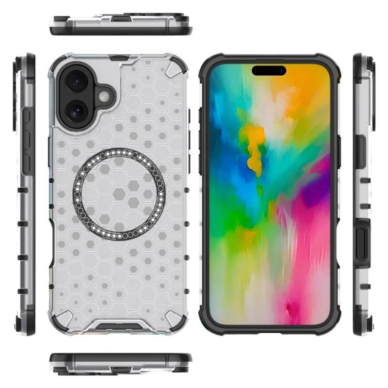 For iPhone 16 Phone Case Compatible with MagSafe WANLONFENG FC Series with Tempered Glass (Big Lens Hole) - TechGearPal