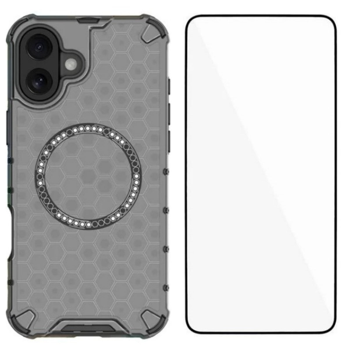 For iPhone 16 Phone Case Compatible with MagSafe WANLONFENG FC Series with Tempered Glass (Big Lens Hole) - TechGearPal