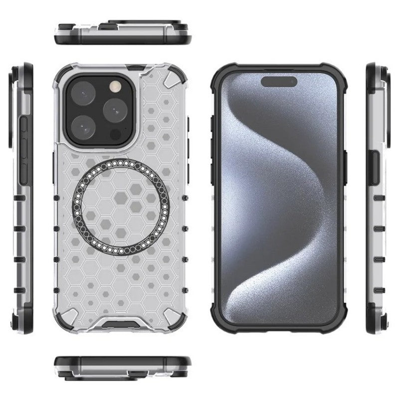 For iPhone 15 Pro Max Phone Case Compatible with MagSafe WANLONFENG FC Series with Tempered Glass (Big Lens Hole) - TechGearPal