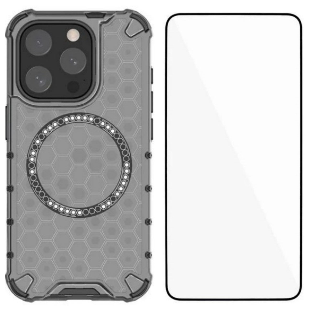 For iPhone 15 Pro Max Phone Case Compatible with MagSafe WANLONFENG FC Series with Tempered Glass (Big Lens Hole) - TechGearPal