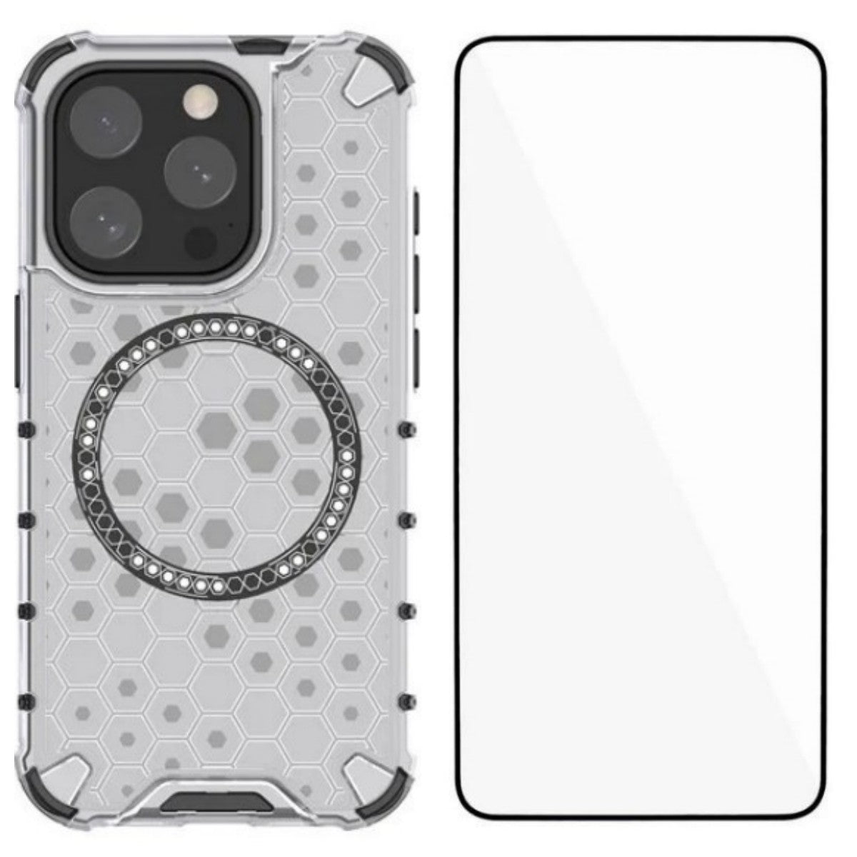 For iPhone 14 Pro Max Phone Case Compatible with MagSafe WANLONFENG FC Series with Tempered Glass (Big Lens Hole) - TechGearPal