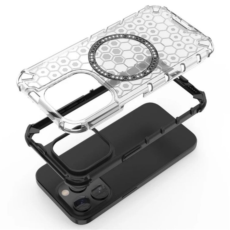 For iPhone 14 Pro Max Phone Case Compatible with MagSafe WANLONFENG FC Series with Tempered Glass (Big Lens Hole) - TechGearPal