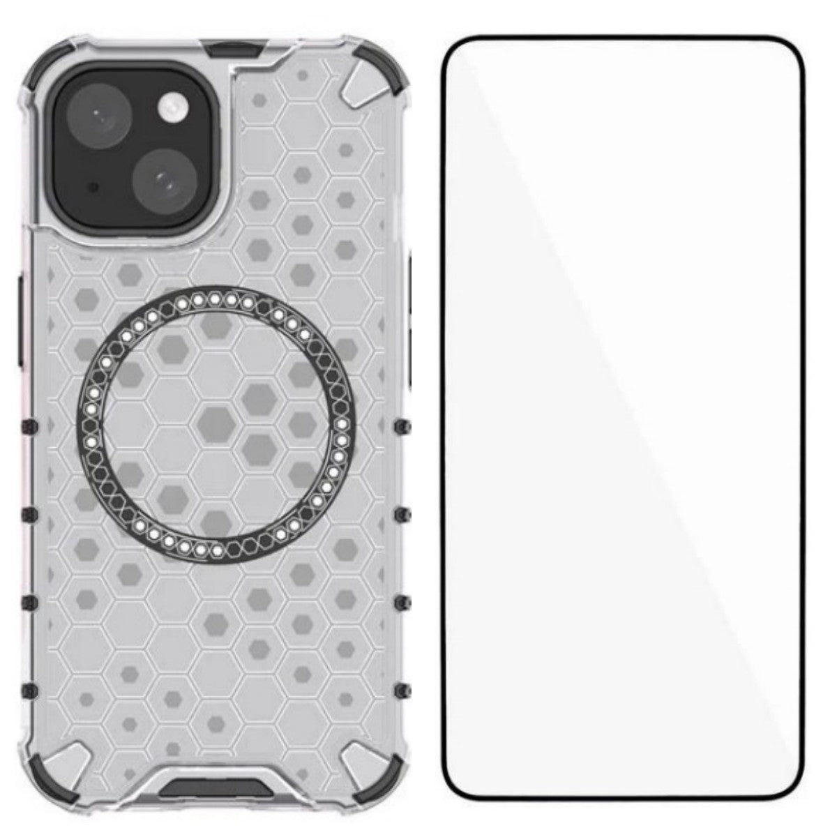 For iPhone 14 Phone Case Compatible with MagSafe WANLONFENG FC Series with Tempered Glass (Big Lens Hole) - TechGearPal