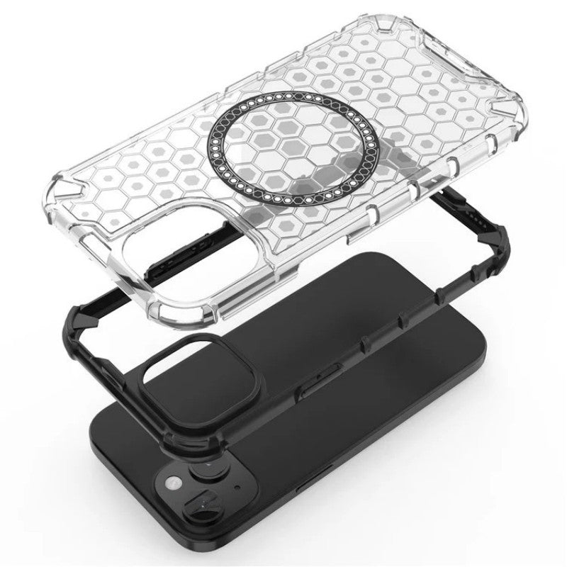 For iPhone 14 Phone Case Compatible with MagSafe WANLONFENG FC Series with Tempered Glass (Big Lens Hole) - TechGearPal